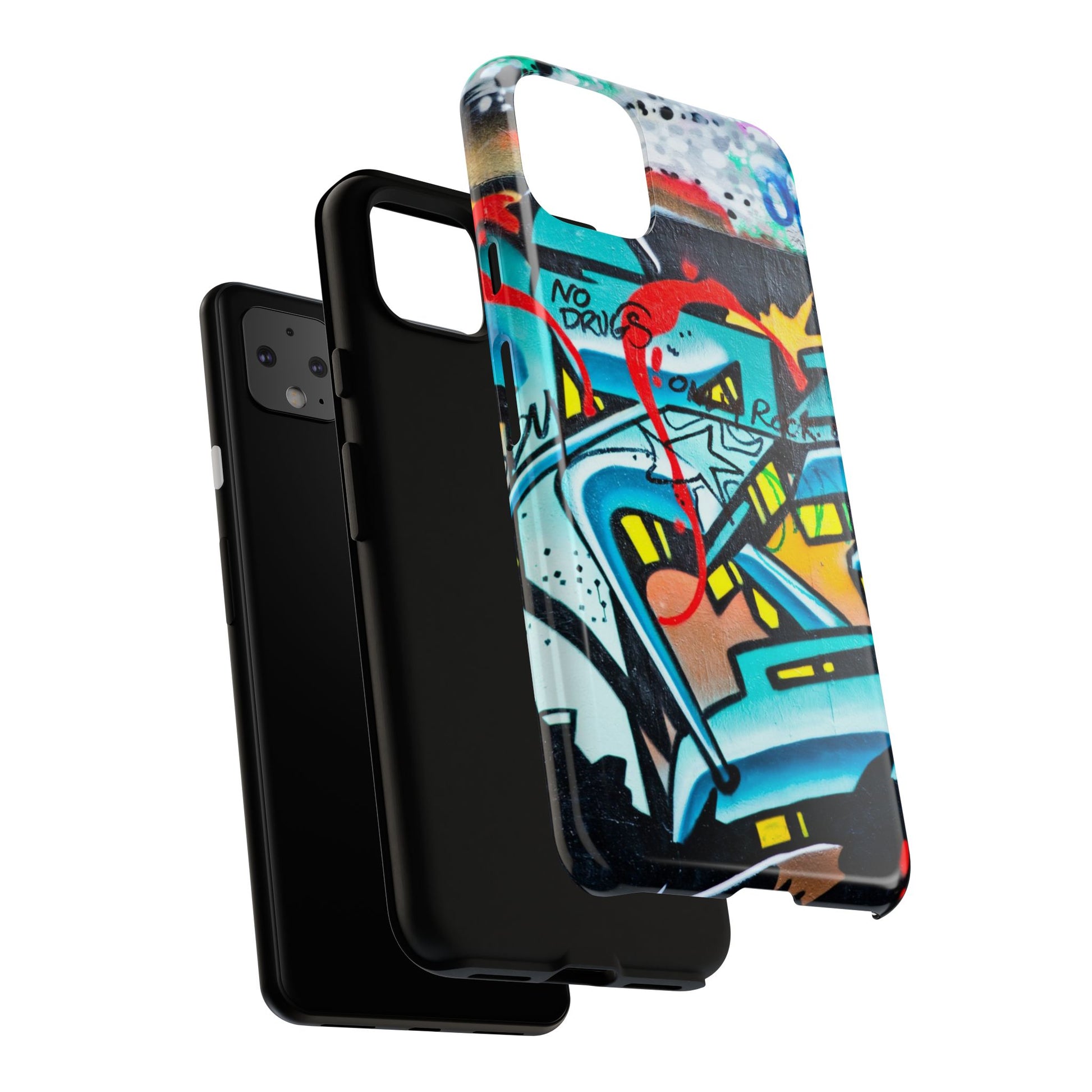 Edgy Phone Case with Graffiti Design, Tough Phone Case for Artists, Urban Style Phone Accessory, Graffiti Art Case, Unique Gift for Teens - FORMO