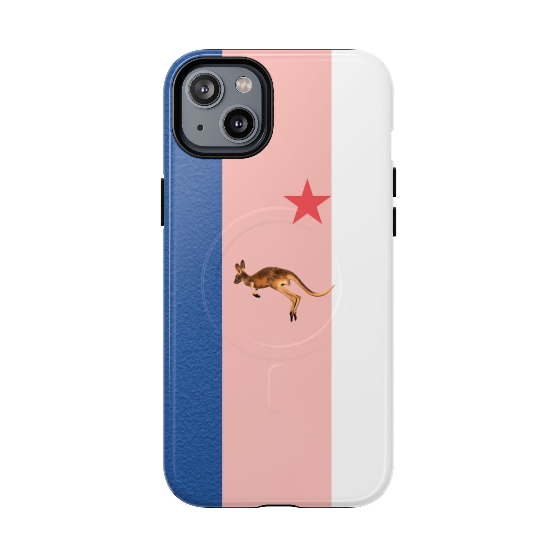 Kangaroo Flag Magnetic Phone Case, Tough Phone Cover, Australian Pride Accessory, Travel Gift, Fun Statement Case