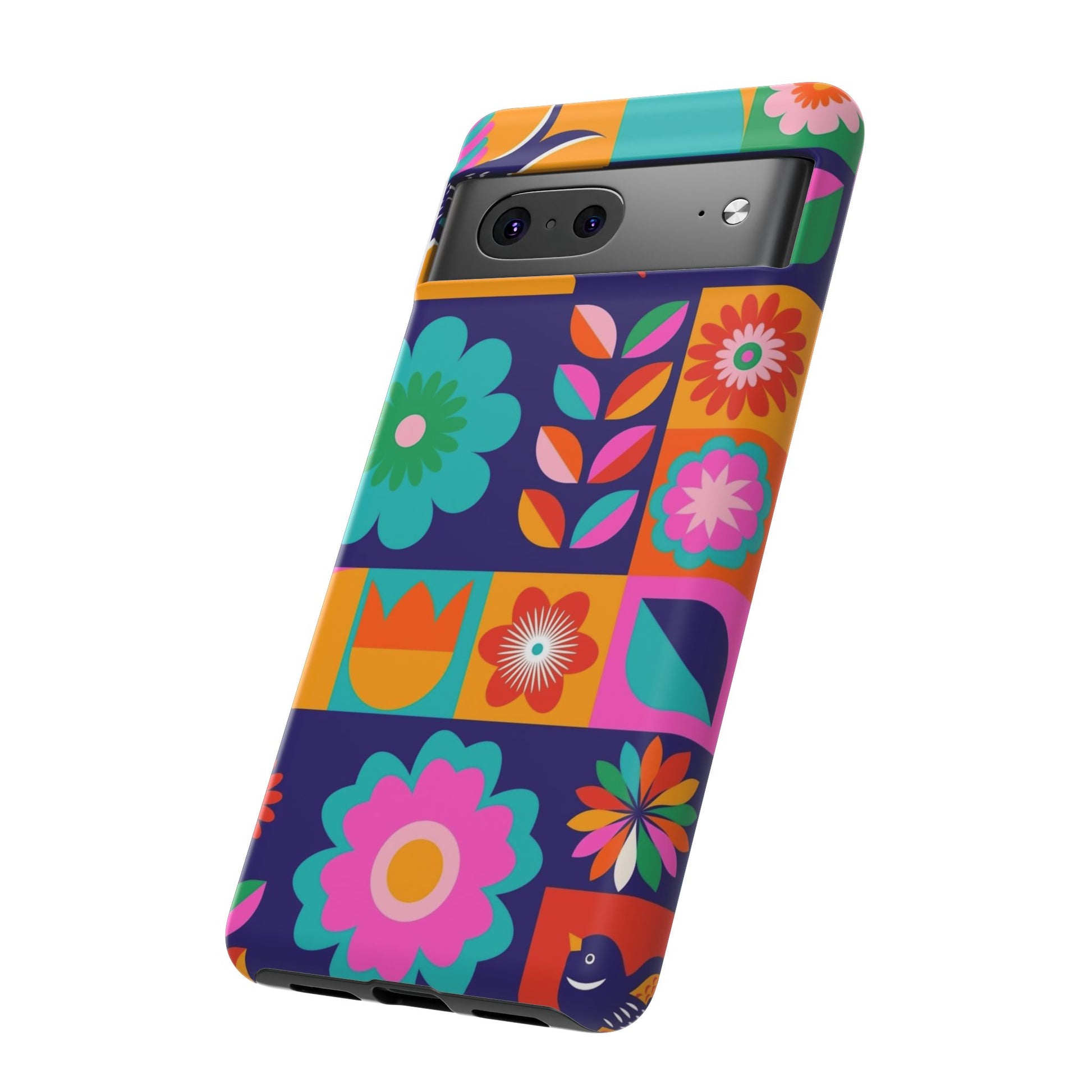Colorful Floral Phone Case, Tough Cases for Protection, Vibrant Design Cover for Gift, Stylish Cell Phone Accessory, Fun Floral Designs - FORMO