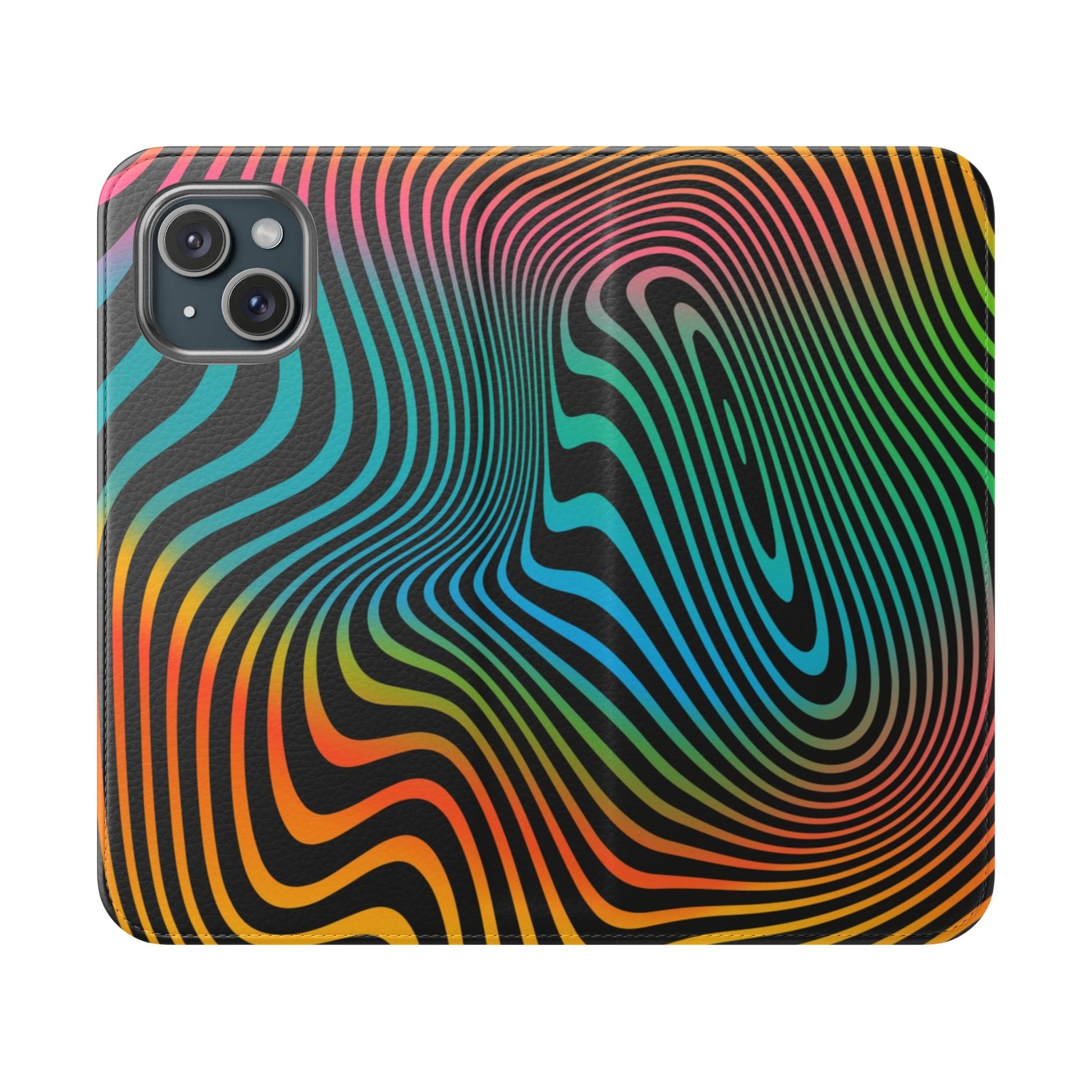 Vibrant Abstract Flip Case for Phone, Colorful Phone Wallet, Trendy Protective Cover, Unique Gift for Tech Lovers, Modern Accessories - FORMO