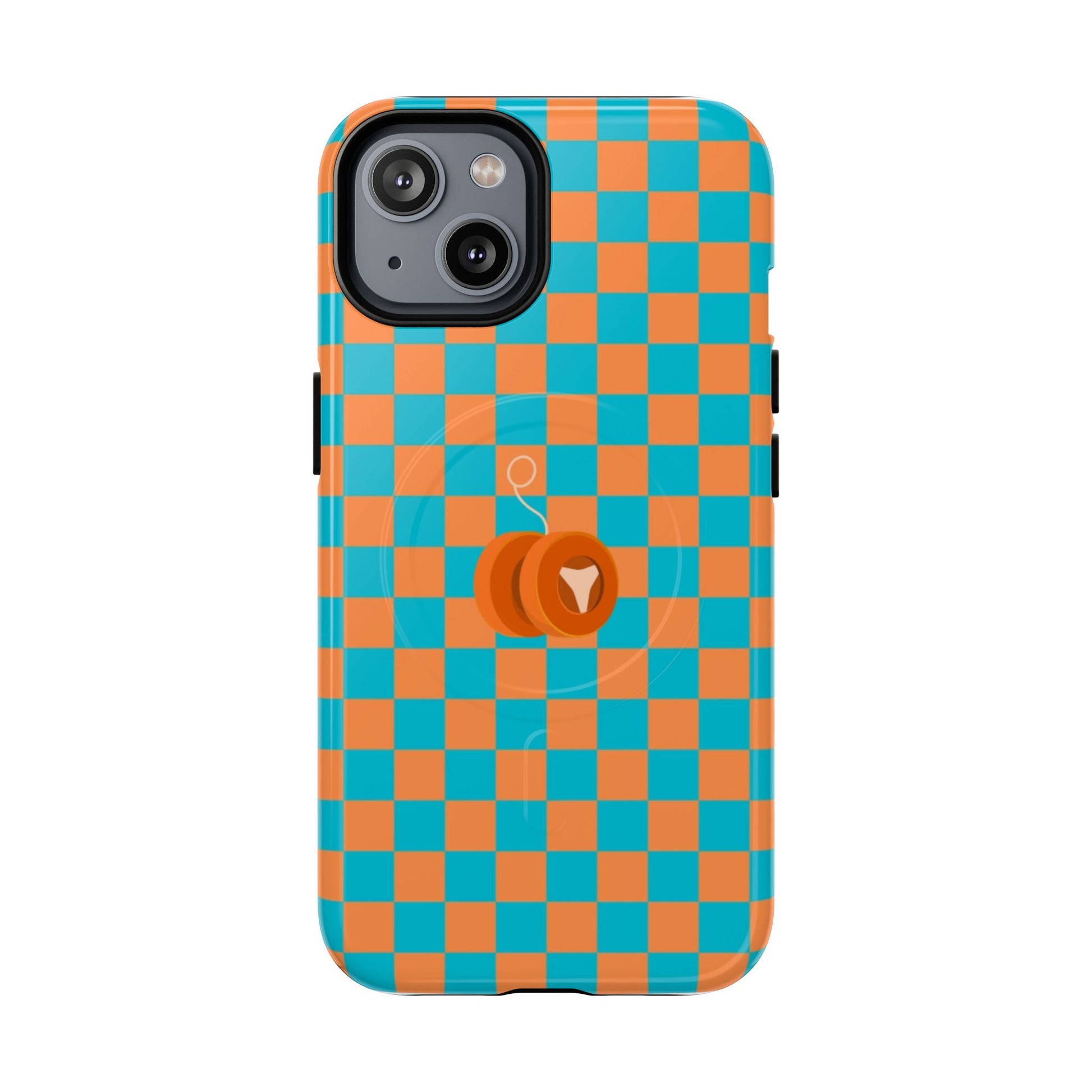 Vibrant Tough Magnetic Phone Case for Protection, Checkerboard Design for Tech Lovers, Gift for Birthdays, Holidays, or Daily Use