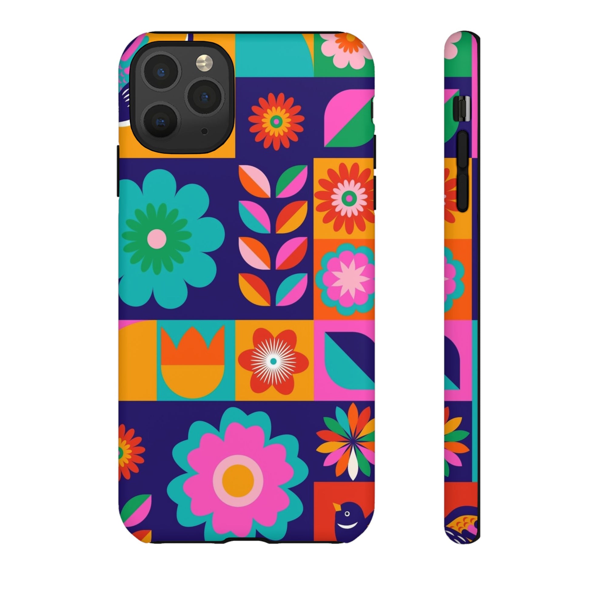 Colorful Floral Phone Case, Tough Cases for Protection, Vibrant Design Cover for Gift, Stylish Cell Phone Accessory, Fun Floral Designs - FORMO