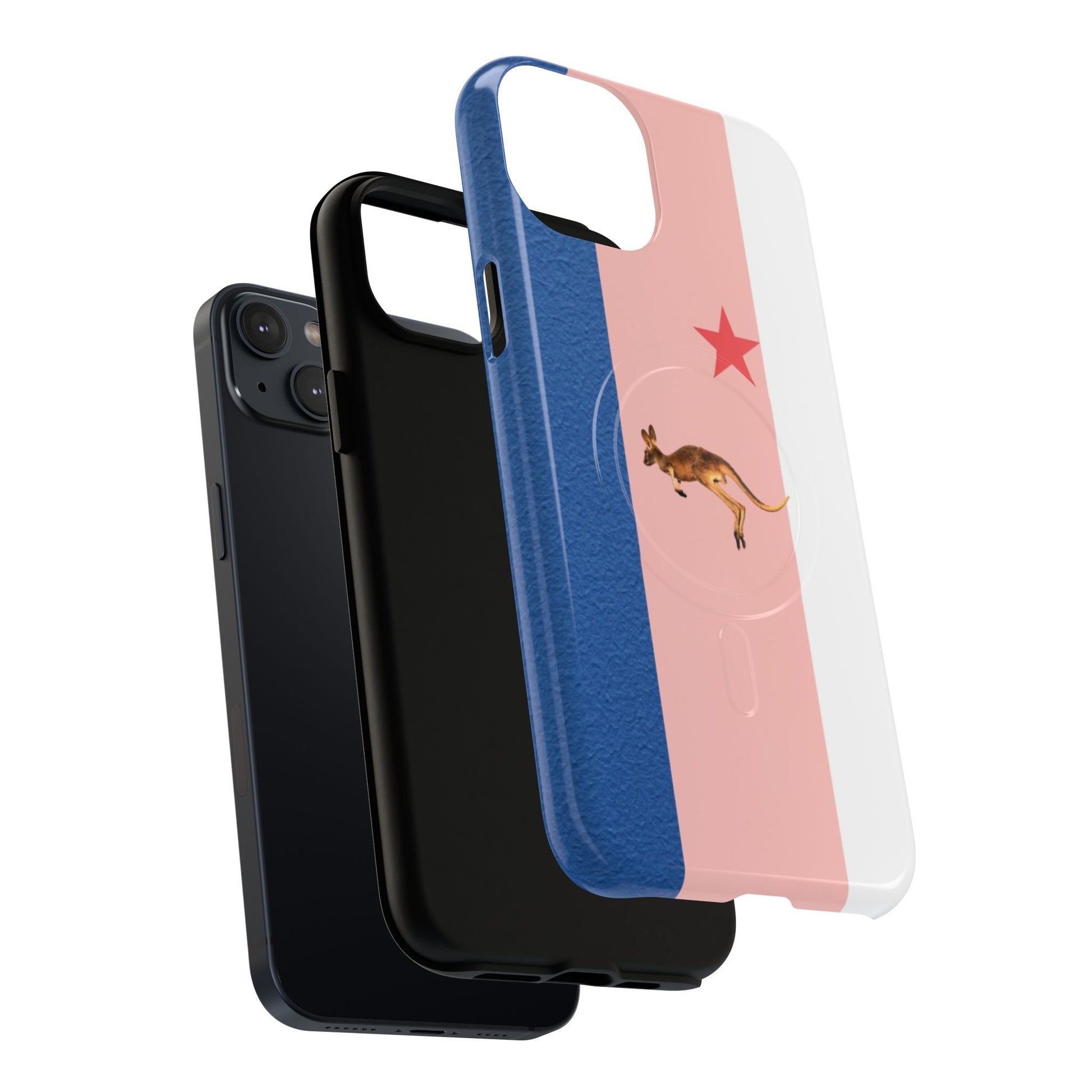 Kangaroo Flag Magnetic Phone Case, Tough Phone Cover, Australian Pride Accessory, Travel Gift, Fun Statement Case