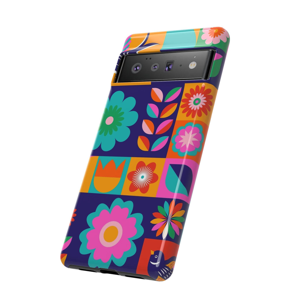 Colorful Floral Phone Case, Tough Cases for Protection, Vibrant Design Cover for Gift, Stylish Cell Phone Accessory, Fun Floral Designs - FORMO