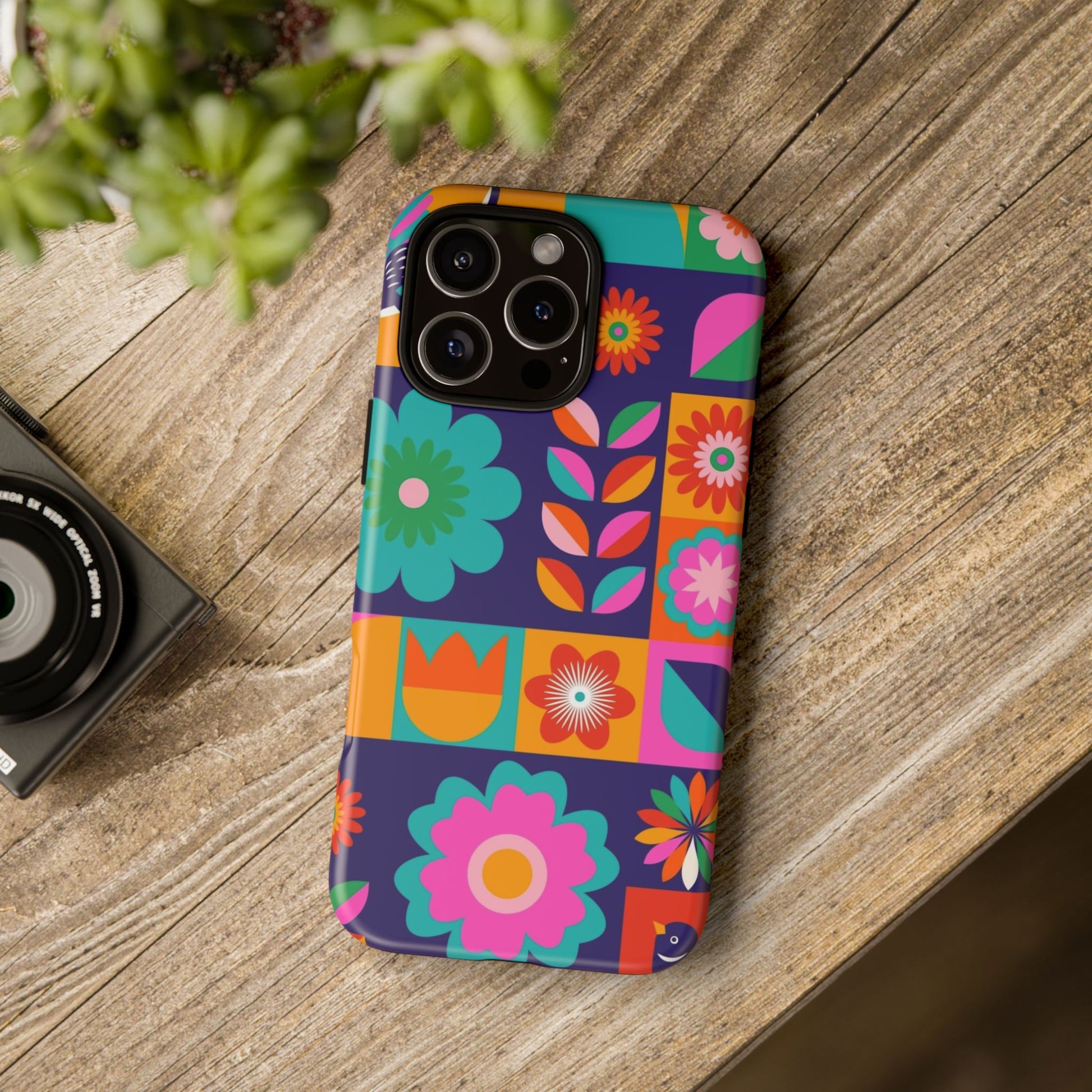 Colorful Floral Phone Case, Tough Cases for Protection, Vibrant Design Cover for Gift, Stylish Cell Phone Accessory, Fun Floral Designs - FORMO