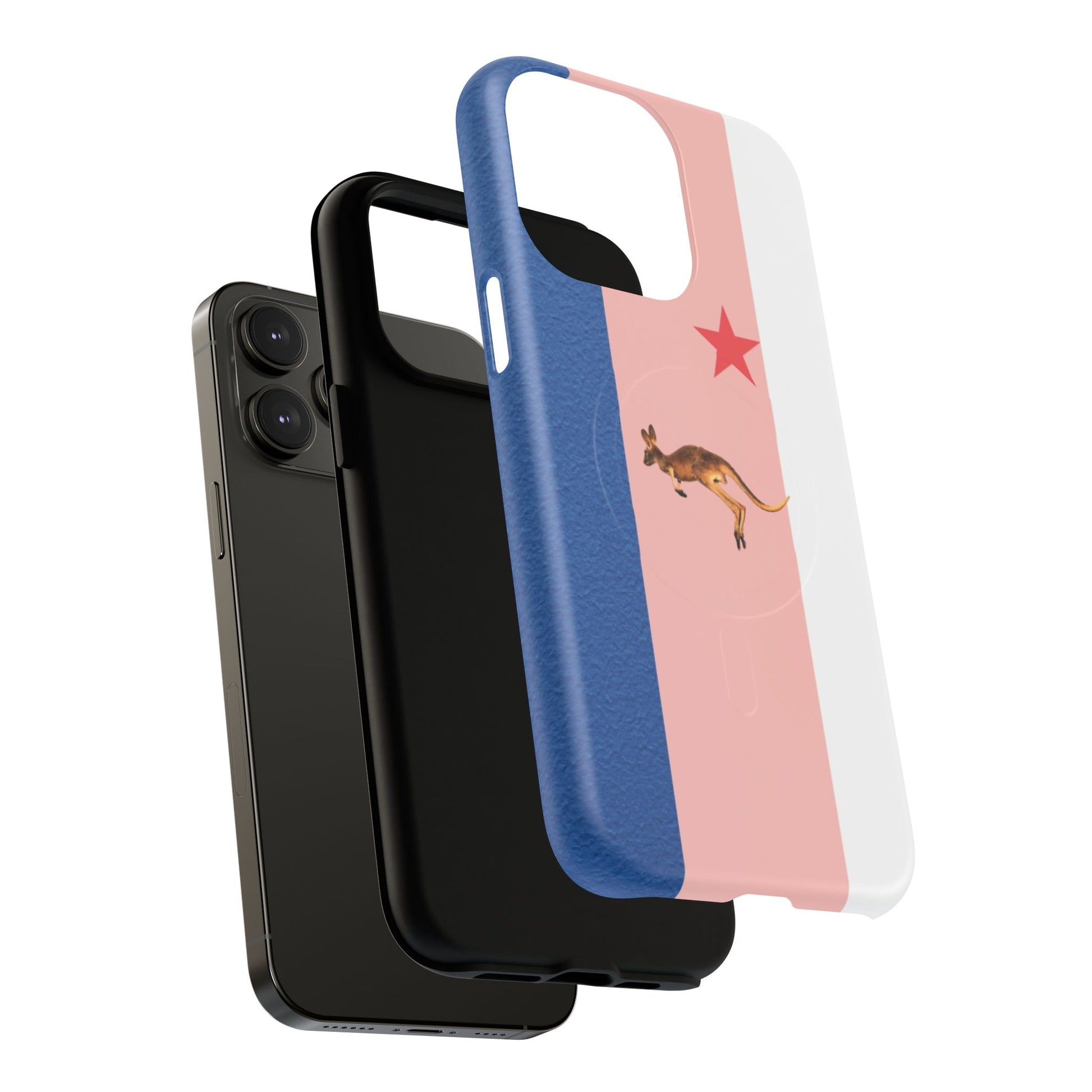 Kangaroo Flag Magnetic Phone Case, Tough Phone Cover, Australian Pride Accessory, Travel Gift, Fun Statement Case