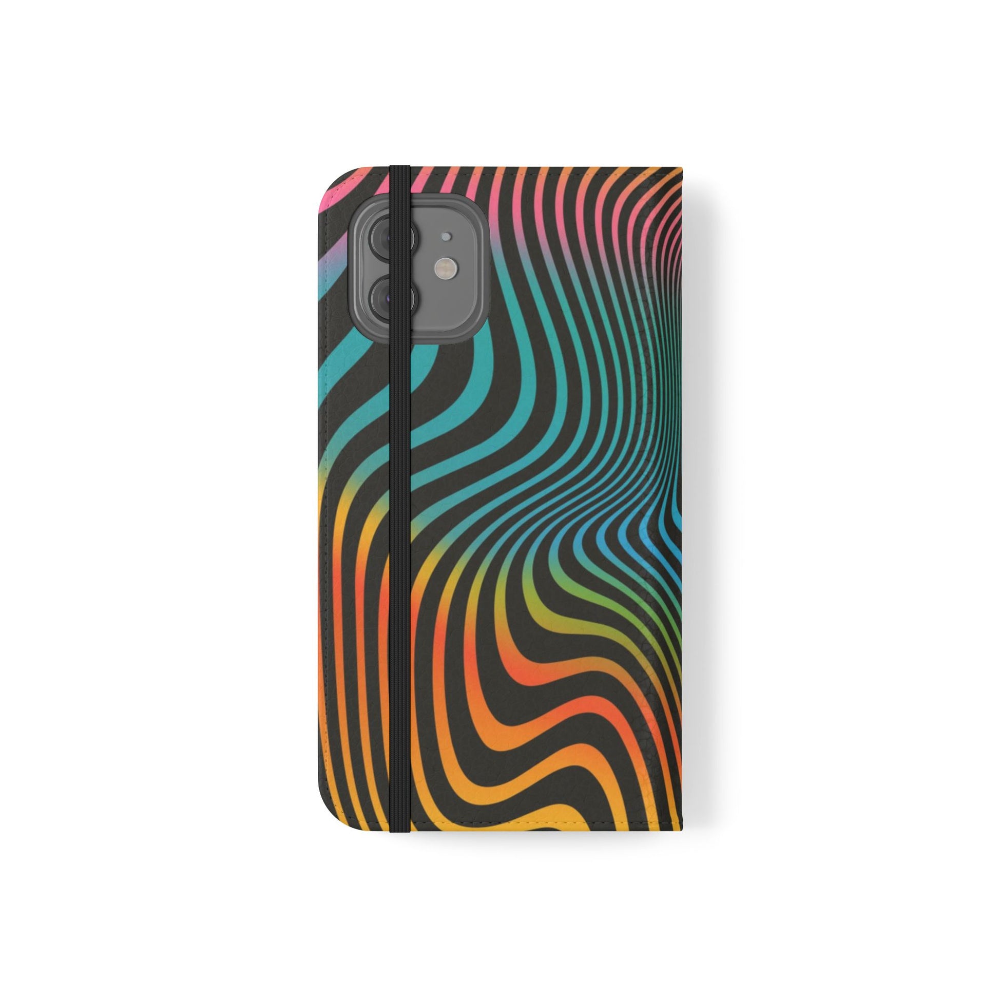 Vibrant Abstract Flip Case for Phone, Colorful Phone Wallet, Trendy Protective Cover, Unique Gift for Tech Lovers, Modern Accessories - FORMO