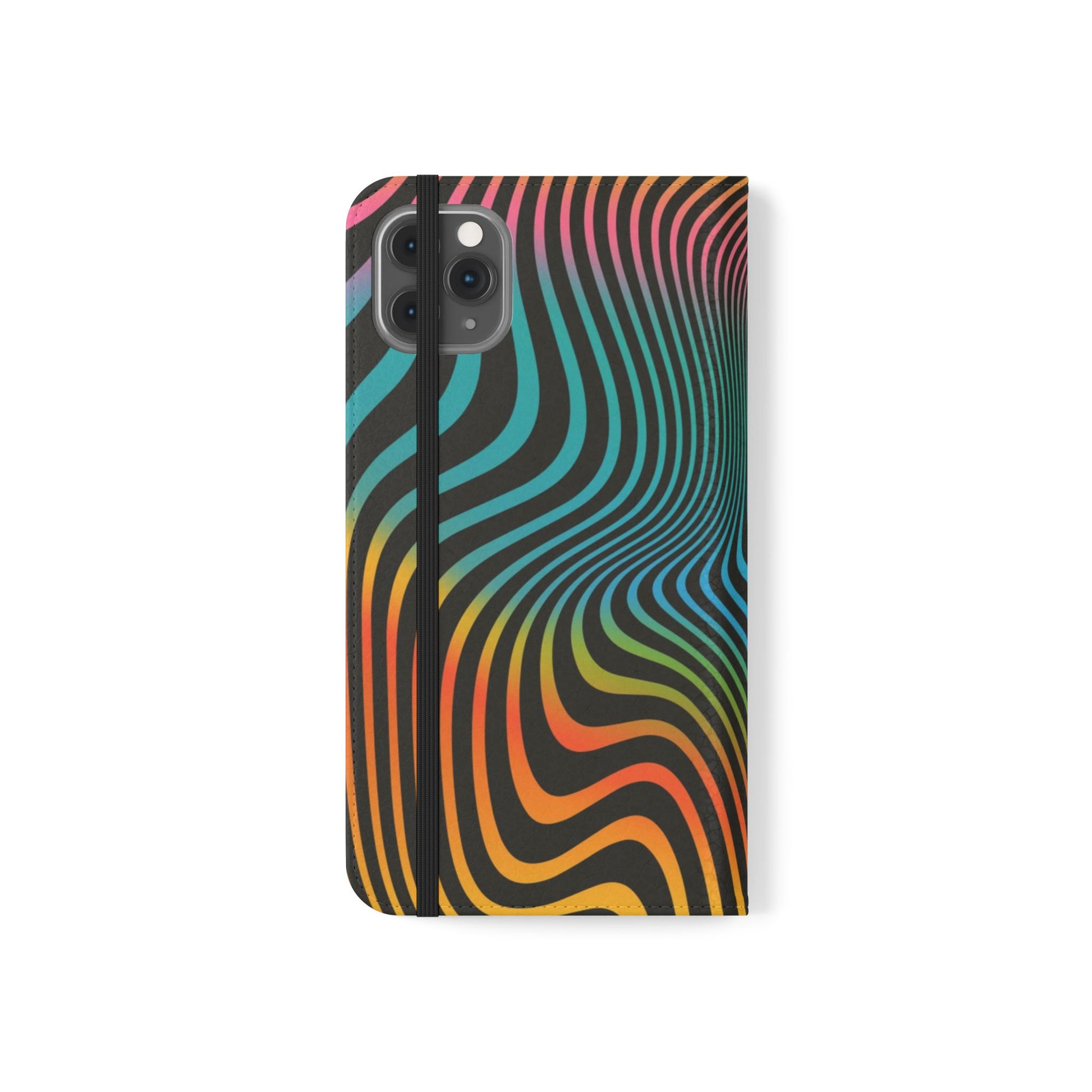 Vibrant Abstract Flip Case for Phone, Colorful Phone Wallet, Trendy Protective Cover, Unique Gift for Tech Lovers, Modern Accessories - FORMO