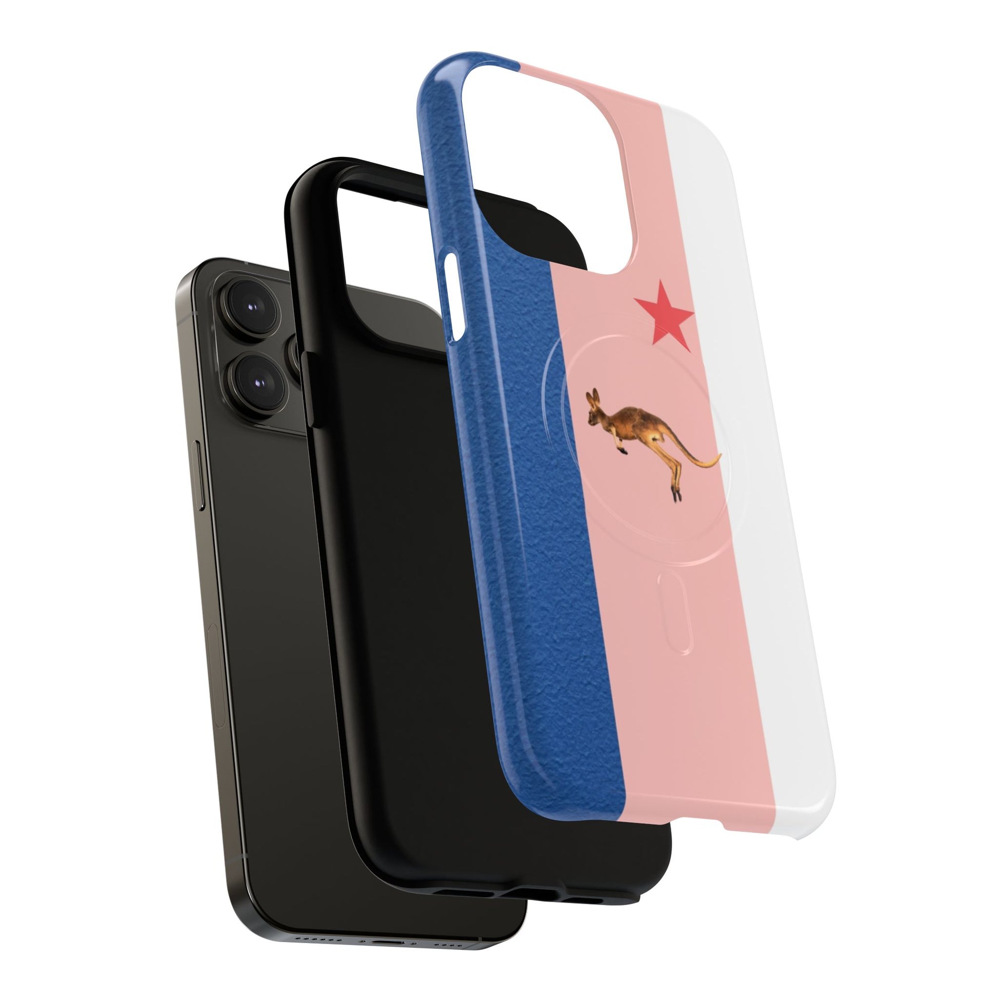 Kangaroo Flag Magnetic Phone Case, Tough Phone Cover, Australian Pride Accessory, Travel Gift, Fun Statement Case