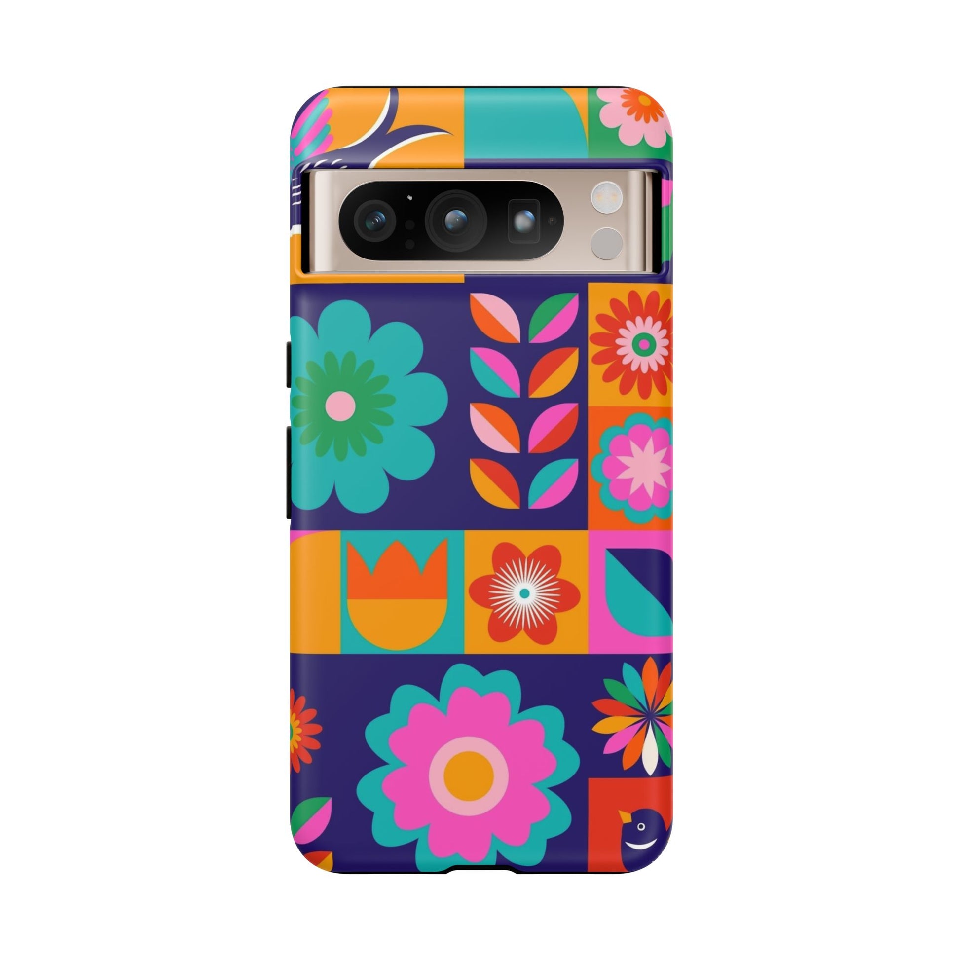 Colorful Floral Phone Case, Tough Cases for Protection, Vibrant Design Cover for Gift, Stylish Cell Phone Accessory, Fun Floral Designs - FORMO