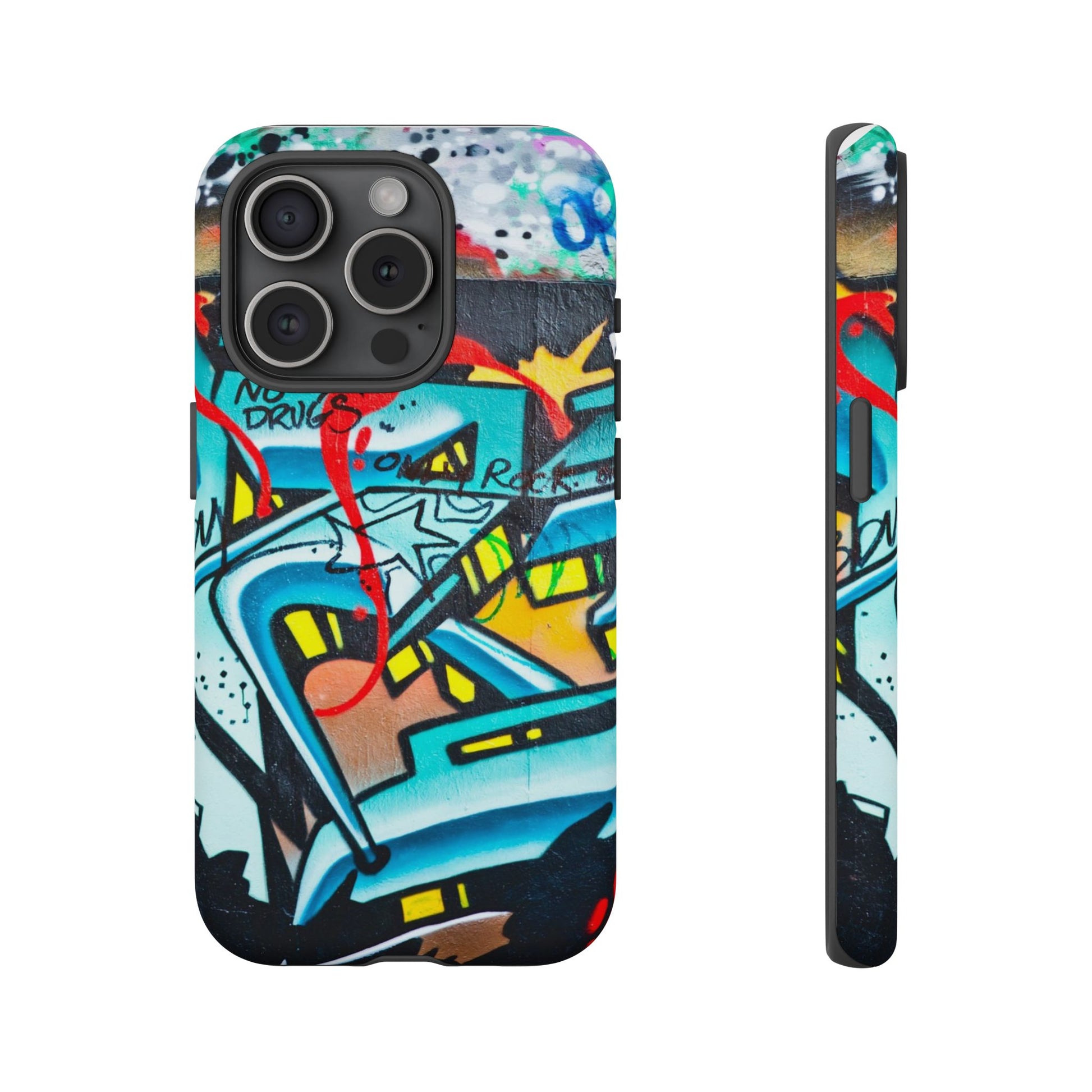 Edgy Phone Case with Graffiti Design, Tough Phone Case for Artists, Urban Style Phone Accessory, Graffiti Art Case, Unique Gift for Teens - FORMO