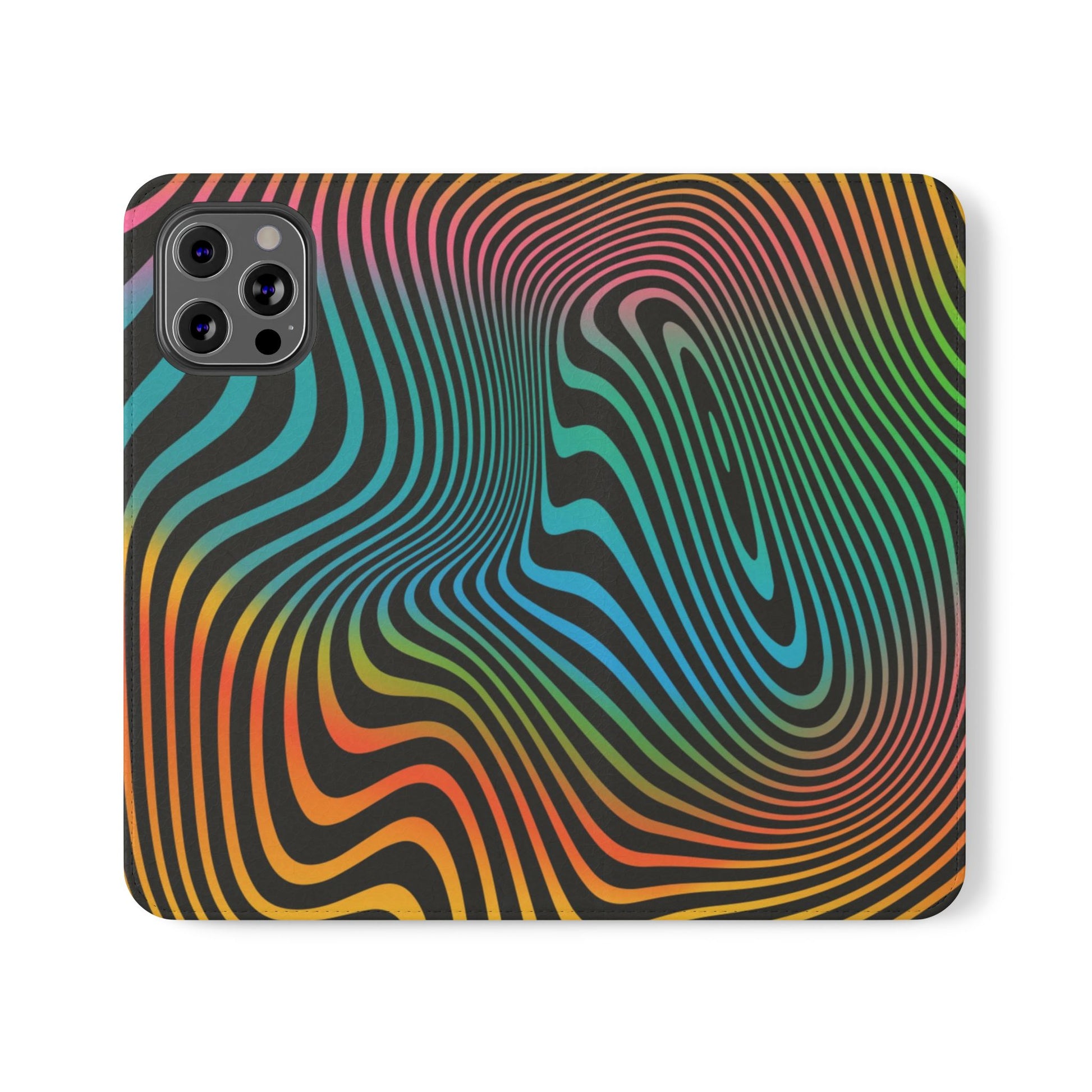 Vibrant Abstract Flip Case for Phone, Colorful Phone Wallet, Trendy Protective Cover, Unique Gift for Tech Lovers, Modern Accessories - FORMO