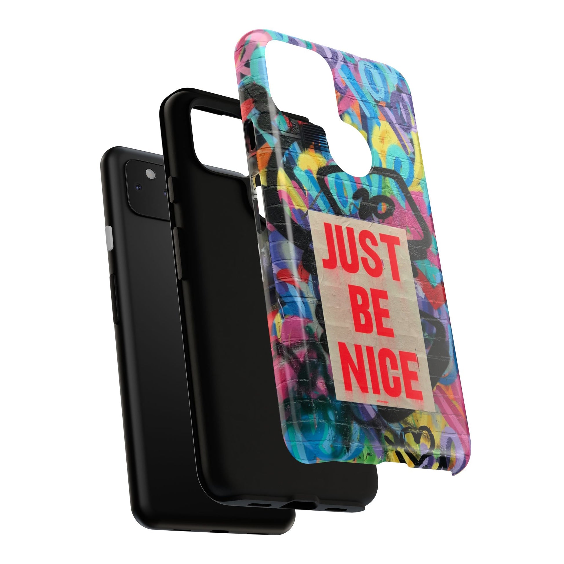 Colorful Phone Case - Just Be Nice Design, Motivational Gift, Phone Accessories, Unique Custom Case, Positive Vibe Tech Gear - FORMO
