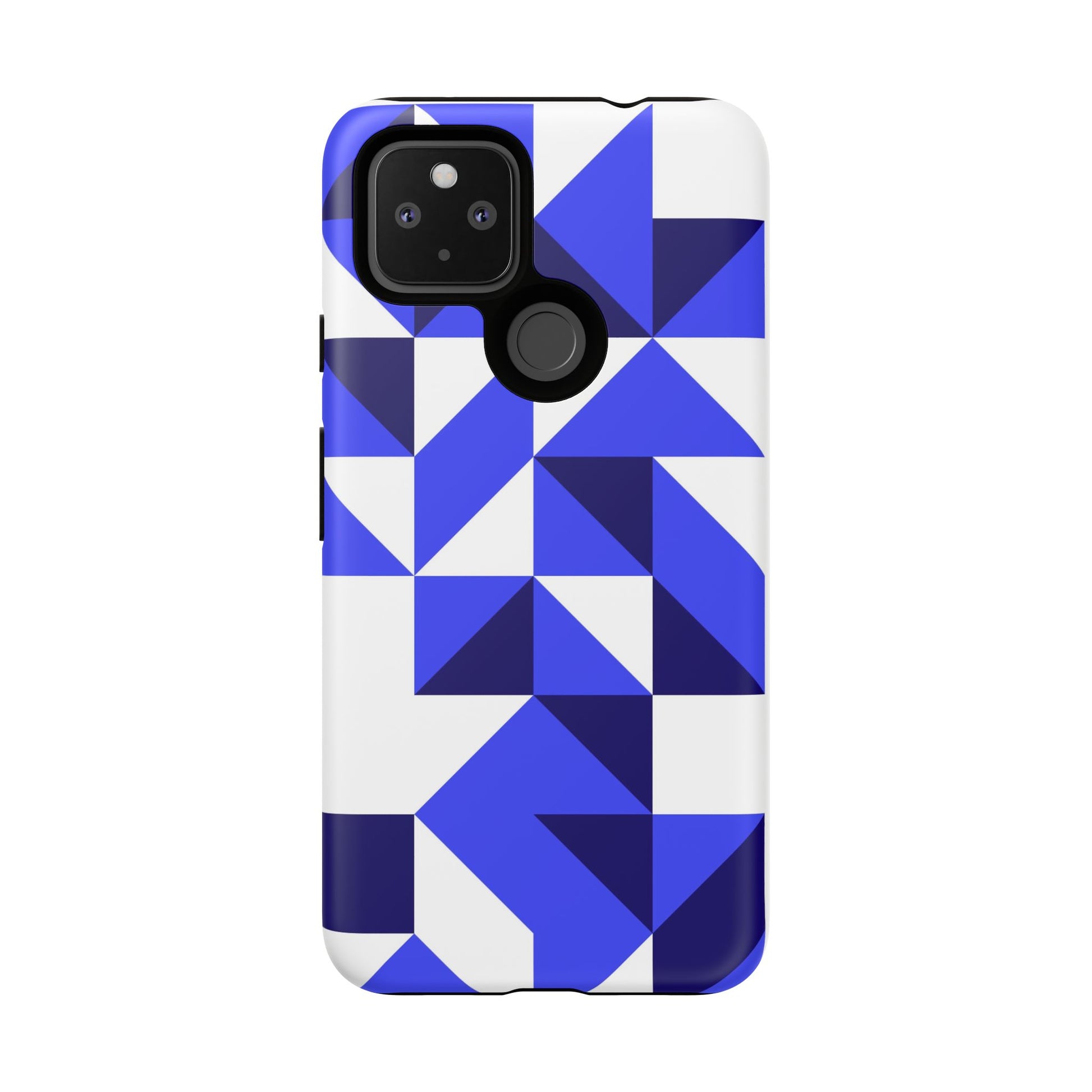 Blue Geometric Phone Case, Tough Cases, Stylish Phone Cover, Great for Gifts, Trendy Accessory, Abstract Pattern Design - FORMO