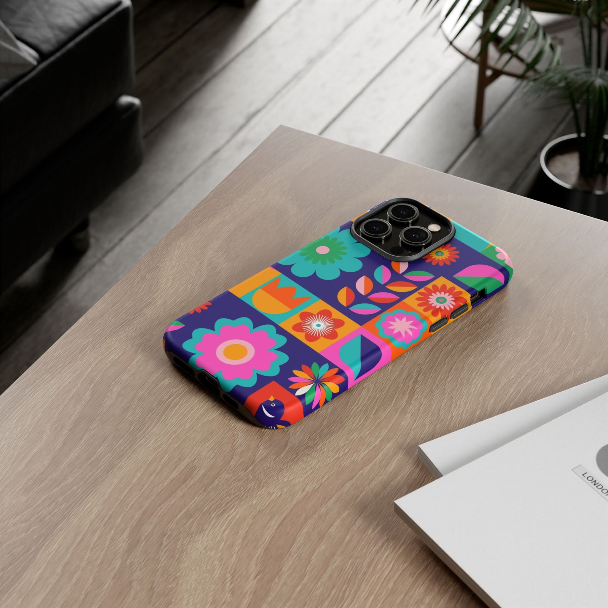 Colorful Floral Phone Case, Tough Cases for Protection, Vibrant Design Cover for Gift, Stylish Cell Phone Accessory, Fun Floral Designs - FORMO