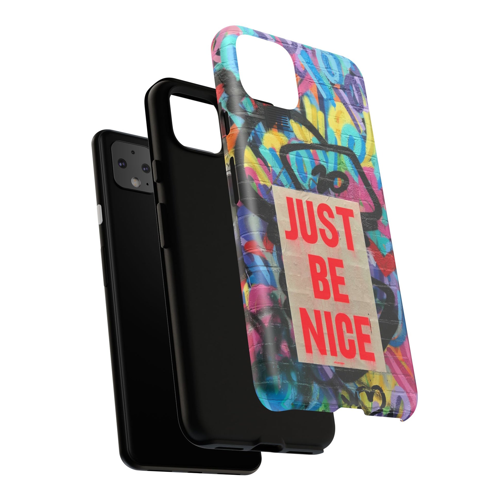 Colorful Phone Case - Just Be Nice Design, Motivational Gift, Phone Accessories, Unique Custom Case, Positive Vibe Tech Gear - FORMO