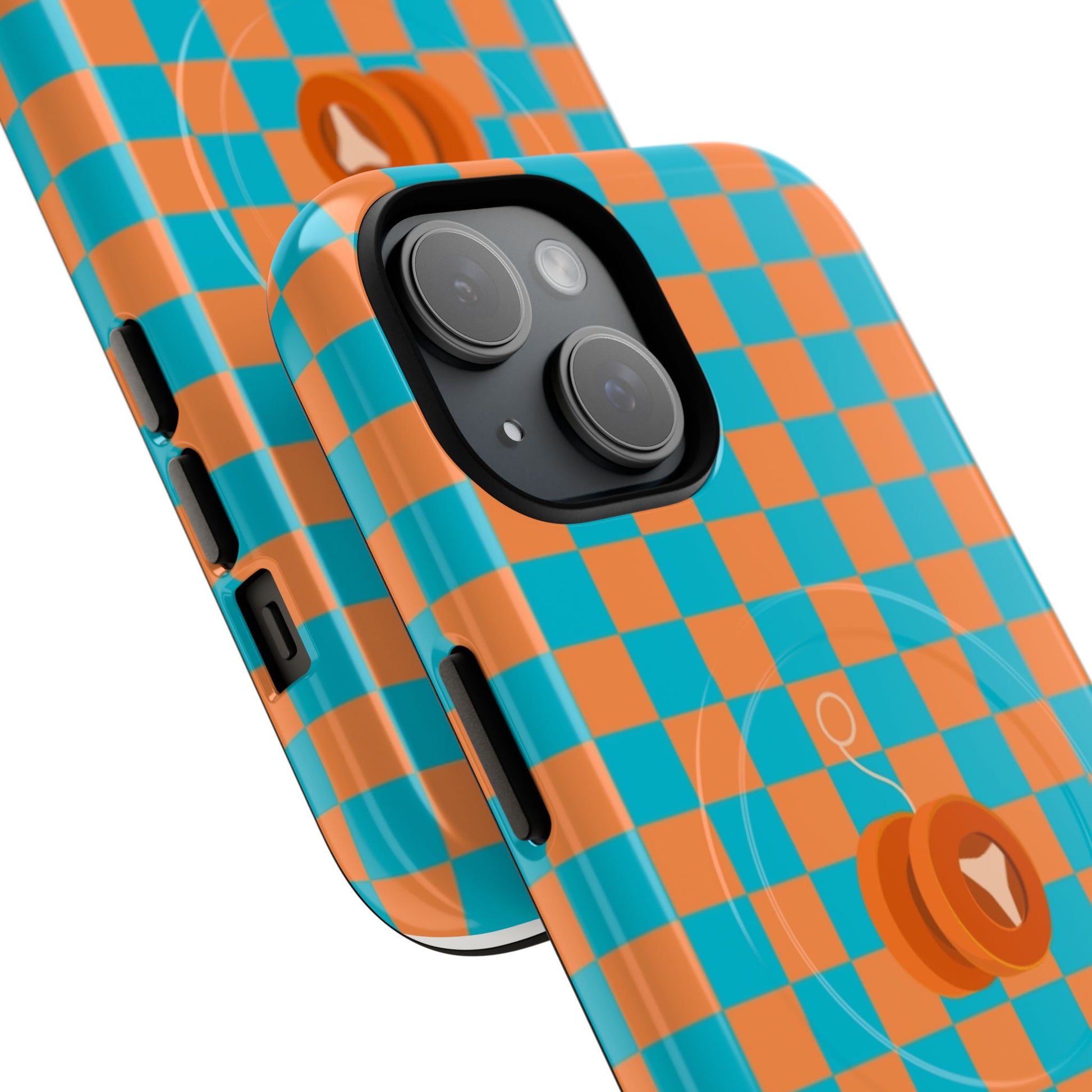 Vibrant Tough Magnetic Phone Case for Protection, Checkerboard Design for Tech Lovers, Gift for Birthdays, Holidays, or Daily Use