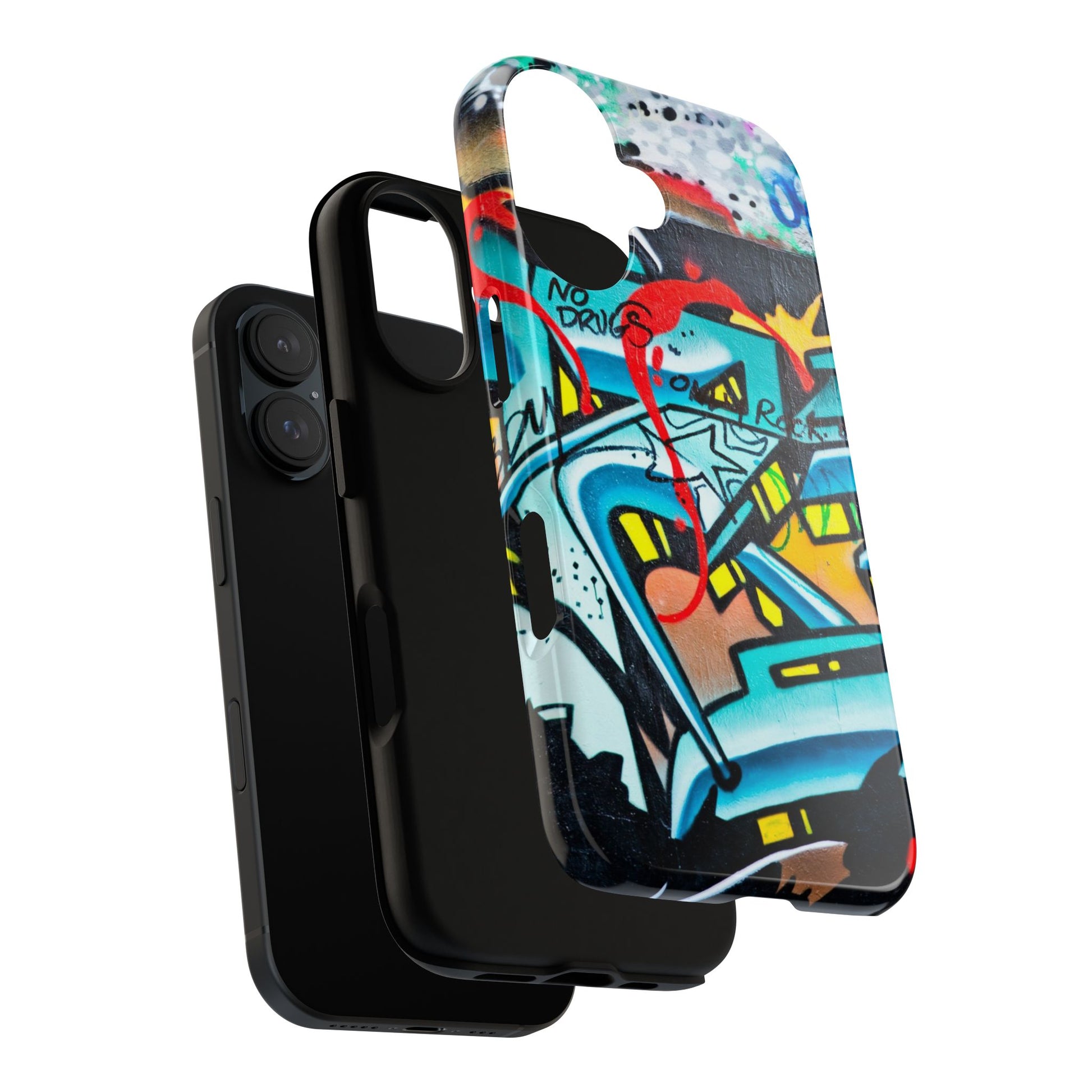 Edgy Phone Case with Graffiti Design, Tough Phone Case for Artists, Urban Style Phone Accessory, Graffiti Art Case, Unique Gift for Teens - FORMO